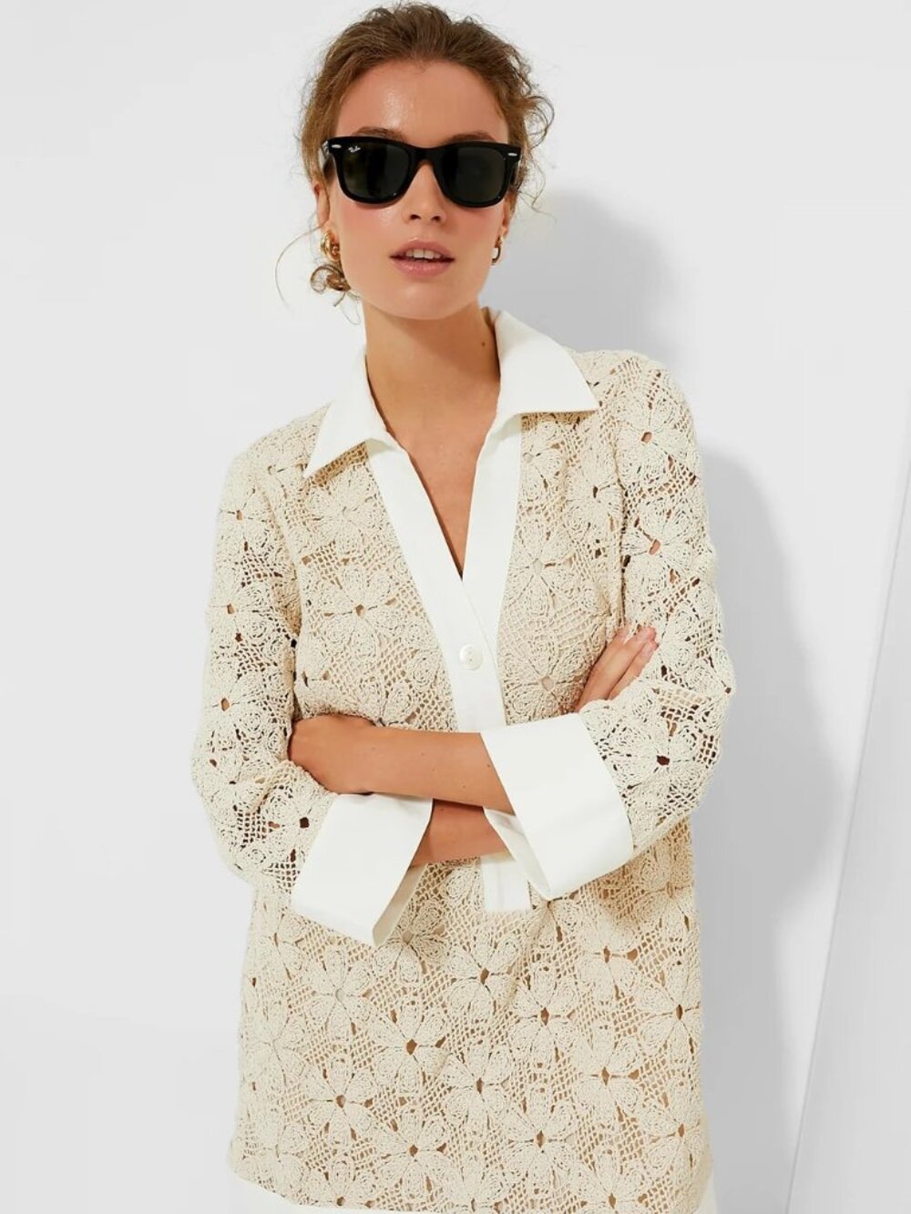 Tuckernuck Tan Crochet Collier Dress